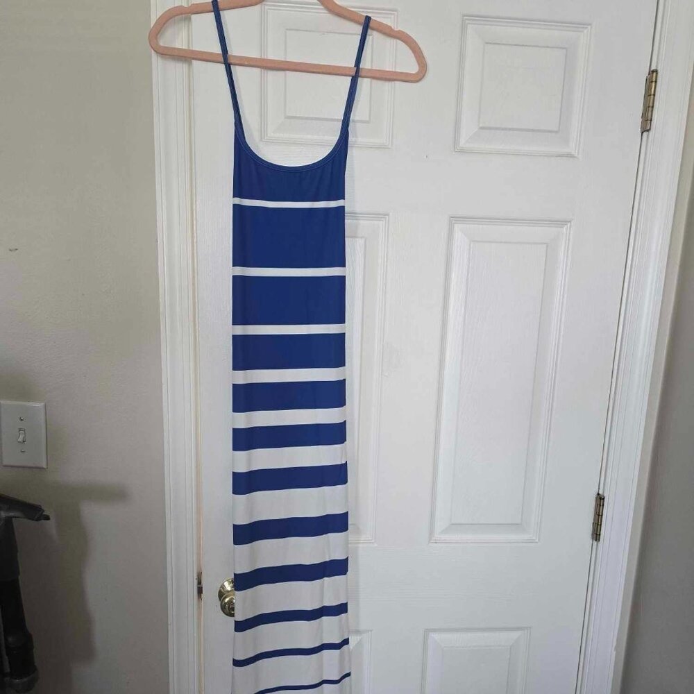 Blue and White Stripped Bodycon Sundress